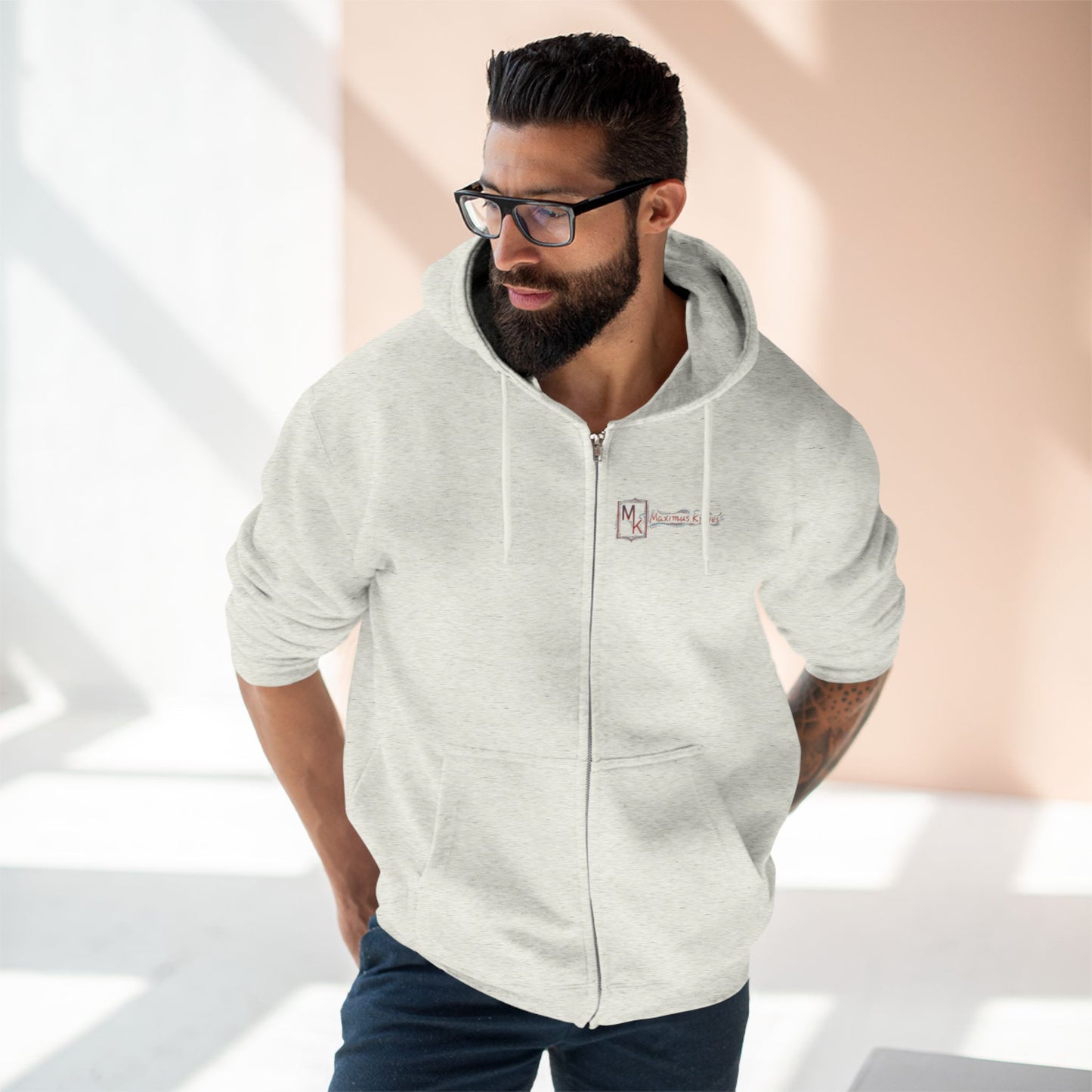 Skull & Knives Zip Hoodie — Vintage Pirate Playing Card Design