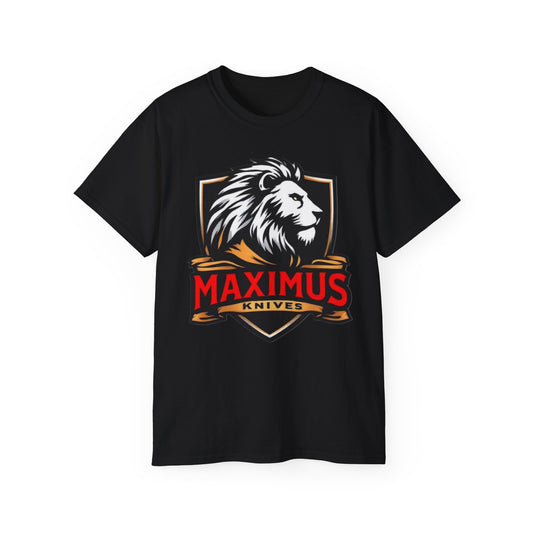 Maximus Knives Lion Tee - Stylish Cotton Shirt for Knife Enthusiasts, Ideal Gift for Grooming & BBQ Lovers, Unique Casual Wear
