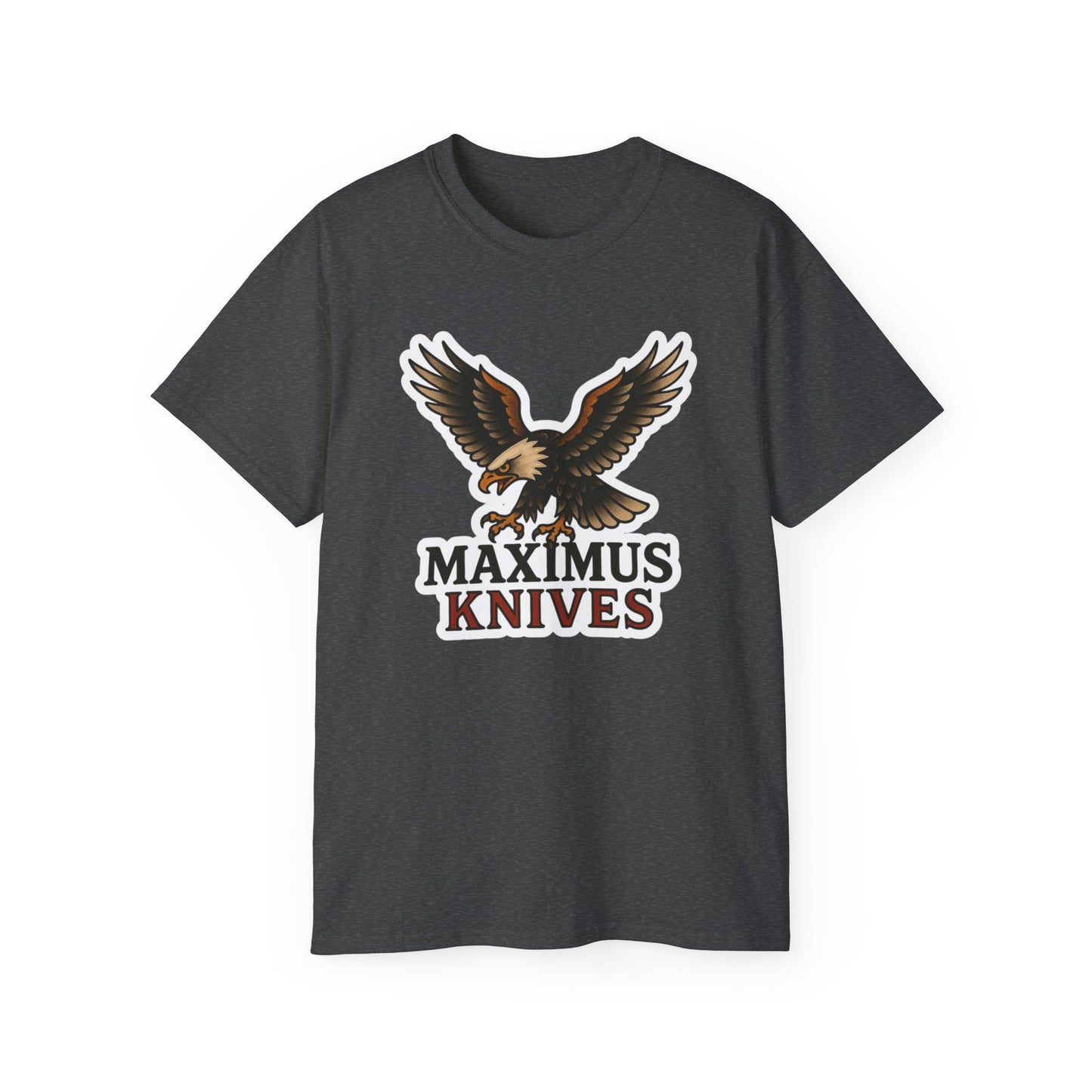 Maximus Knives Eagle Graphic Tee, Unisex Cotton T-Shirt, Perfect Gift for Knife Enthusiasts, Vintage Style Shirt