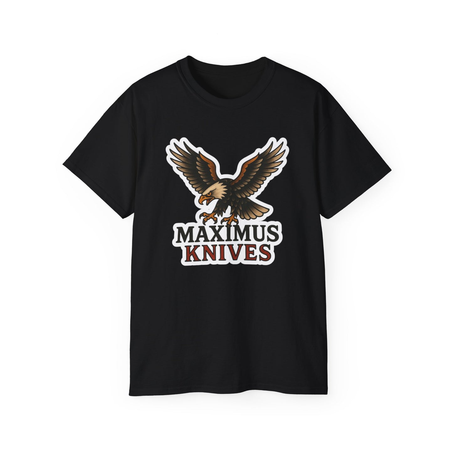 Maximus Knives Eagle Graphic Tee, Unisex Cotton T-Shirt, Perfect Gift for Knife Enthusiasts, Vintage Style Shirt