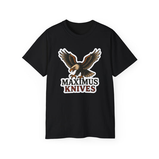 Maximus Knives Eagle Graphic Tee, Unisex Cotton T-Shirt, Perfect Gift for Knife Enthusiasts, Vintage Style Shirt